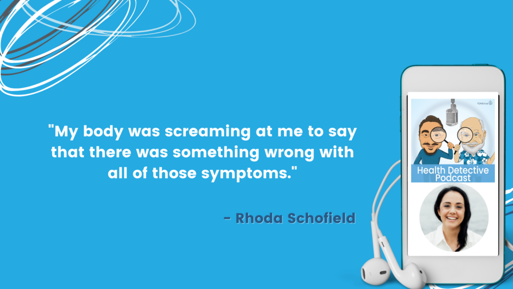 SYMPTOMS SCREAMING AT RHODA'S BODY TO TELL HER SOMETHING WAS WRONG, CHRONIC ASTHMA, FDN, FDNTRAINING, HEALTH DETECTIVE PODCAST
