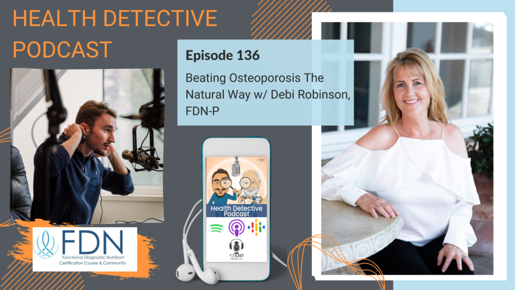 HORIZONTAL HEADSHOT DEBI ROBINSON, BEATING OSTEOPOROSIS, FDN, FDNTRAINING, HEALTH DETECTIVE PODCAST