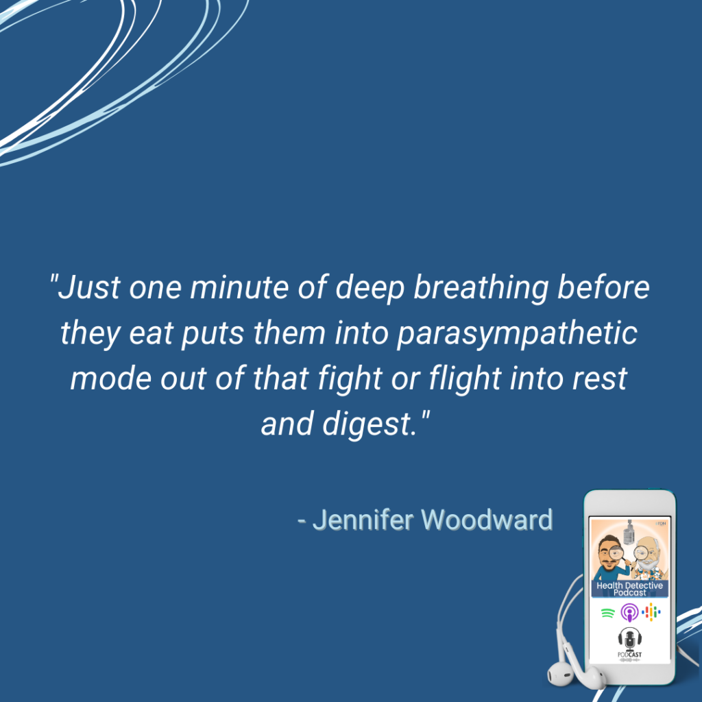 1-MINUTE BREATHING EXERCISES CAN TRANSITION SOMEONE FROM SYMPATHETIC TO PARASYMPATHETIC, PRACTICE BEFORE MEALS, GOOD HORMONES, FDN, FDNTRAINING, HEALTH DETECTIVE PODCAST