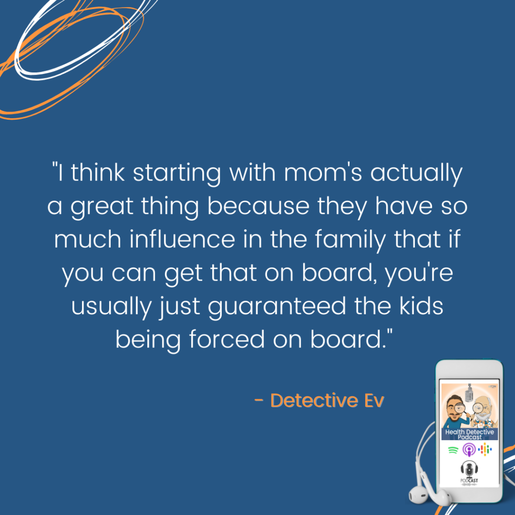 STARTING WITH HELPING MOMS INFLUENCES THE KIDS ALSO, FDN, FDNTRAINING, HEALTH DETECTIVE PODCAST
