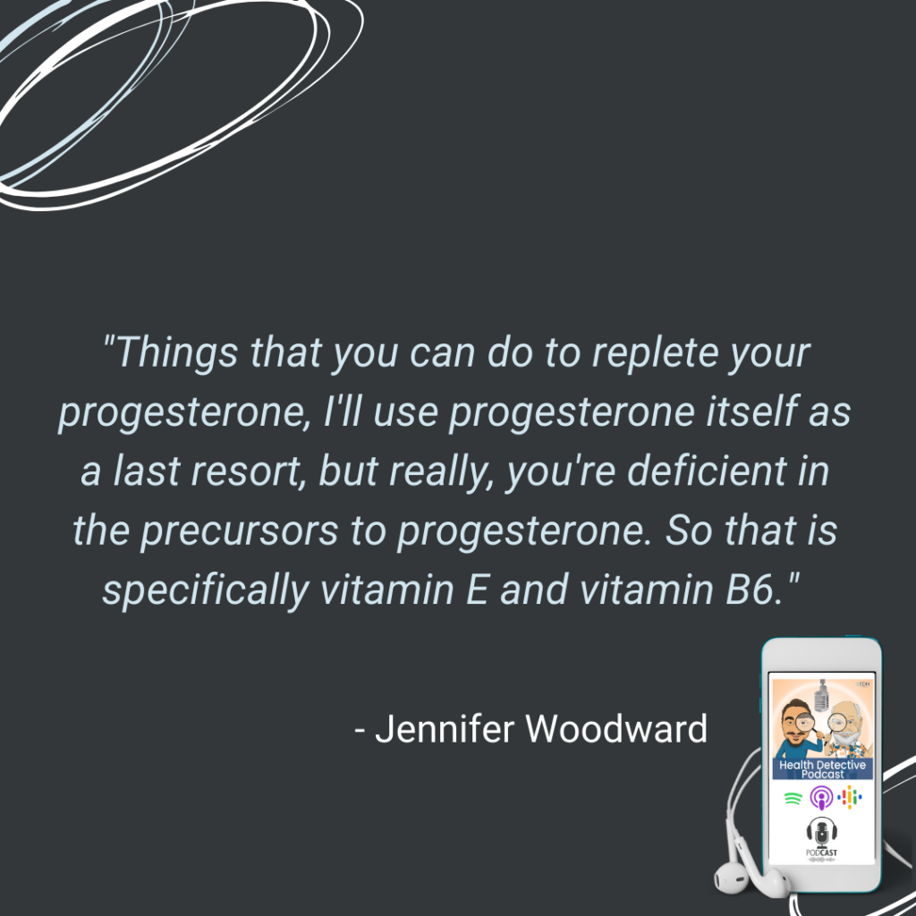 REPLETE PROGESTERONE, PRECURSORS TO PROGESTERONE, VITAMIN B6, VITAMIN E, GOOD HORMONES, FDN, FDNTRAINING, HEALTH DETECTIVE PODCAST