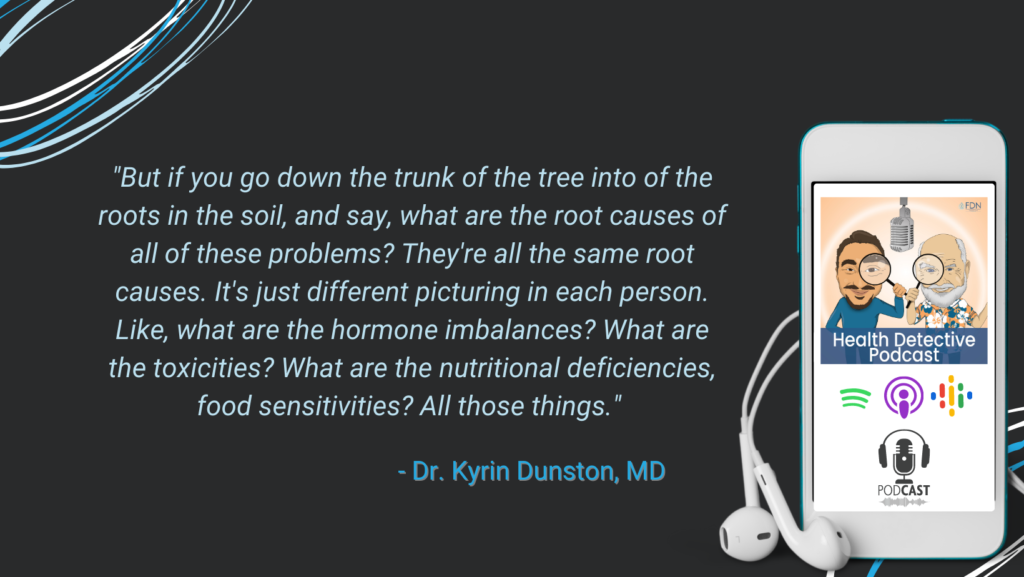 GO DOWN TO THE ROOT OF THE TREE TO FIND THE FOUNDATIONAL HEALING OPPORTUNITIES, GUT DYSFUNCTION, HORMONE IMBALANCES, FOOD SENSITIVITIES, MASTERING HORMONES, FDN, FDNTRAINING, HEALTH DETECTIVE PODCAST