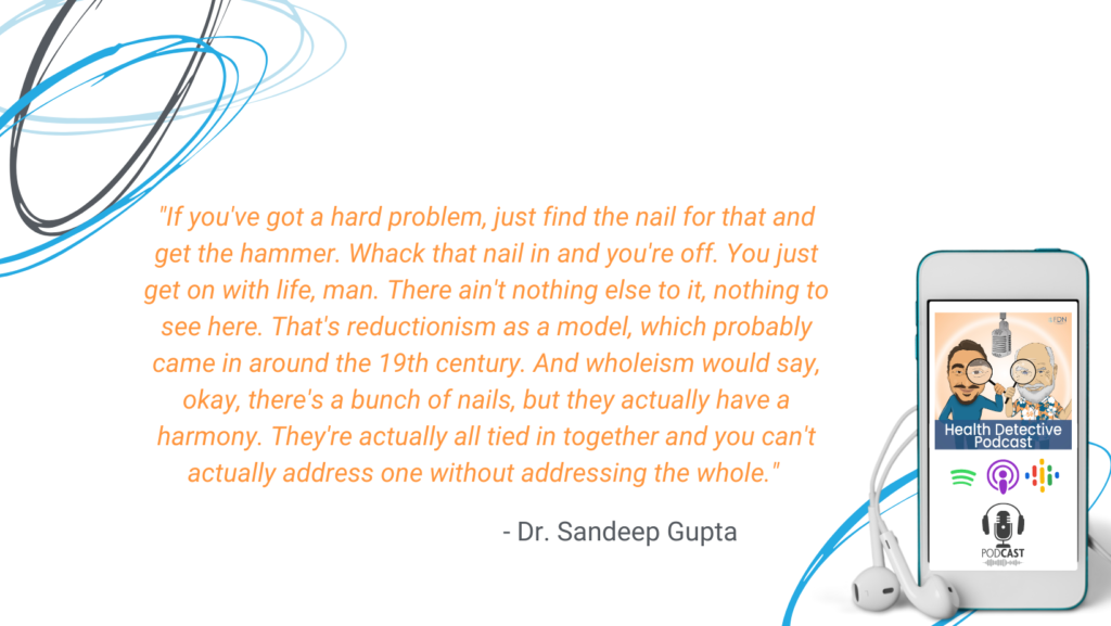 REDUCTIONISM VS. WHOLEISM, DR. SANDEEP GUPTA, FDN, FDNTRAINING, HEALTH DETECTIVE PODCAST