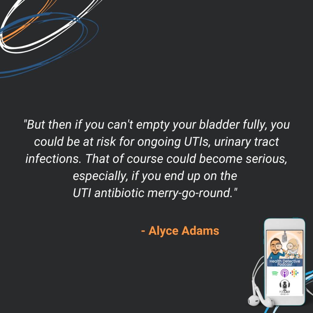 BLADDER PROLAPSE CAN HINDER TOTAL BLADDER EMPTY, COULD CAUSE UTI'S, COULD CAUSE ANTIBIOTIC MERRY-GO-ROUND, FDN, FDNTRAINING, HEALTH DETECTIVE PODCAST