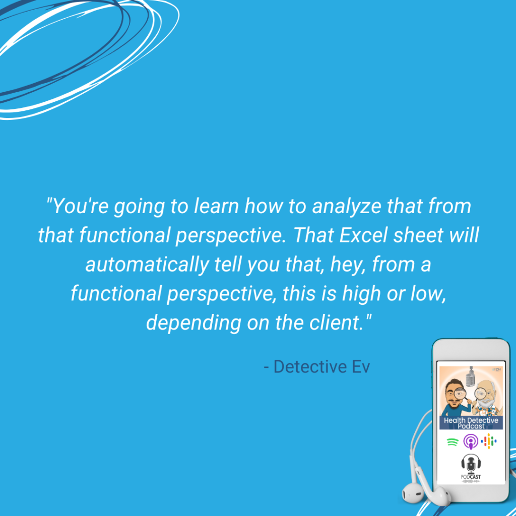 FDN ADVANCED COURSES, FUNCTIONAL BLOOD CHEMISTRY ANALYSIS, EXCEL SHEET, SUPPORT, INTERPRET FROM A FUNCTIONAL PERSPECTIVE, FDN, FDNTRAINING, HEALTH DETECTIVE PODCAST