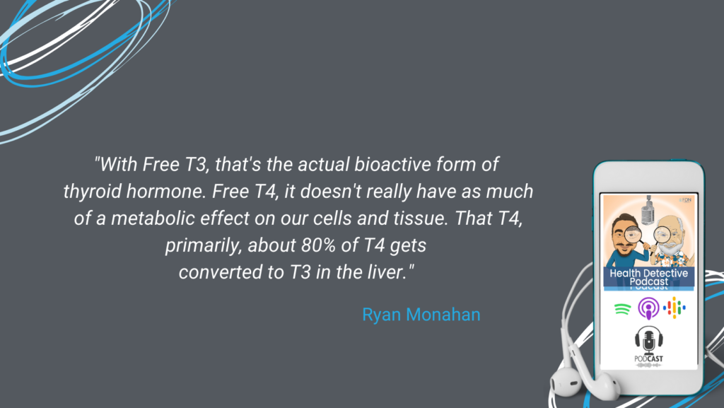 THYROID MARKERS, FREE T3 IS THE BIOAVAILABLE FORM, 80% OF T4 GETS CONVERTED TO T3 IN THE LIVER, FDN, FDNTRAINING, HEALTH DETECTIVE PODCAST