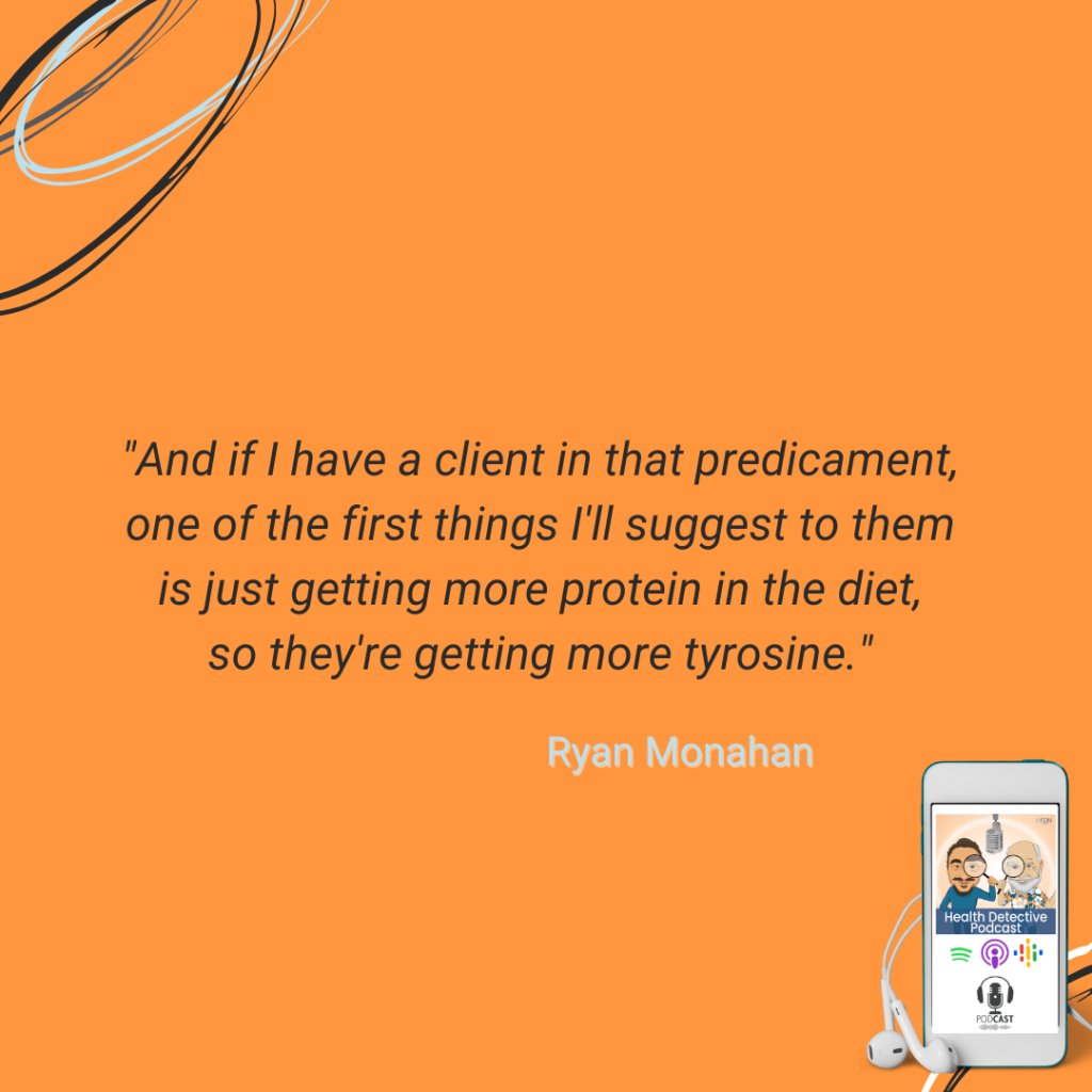 LACK OF CONCENTRATION, LOW DOPAMINE, SUGGESTS MORE TYROSINE IN THE DIET, AMINO ACID, THYROID FUNCTION, FDN, FDNTRAINING, HEALTH DETECTIVE PODCAST