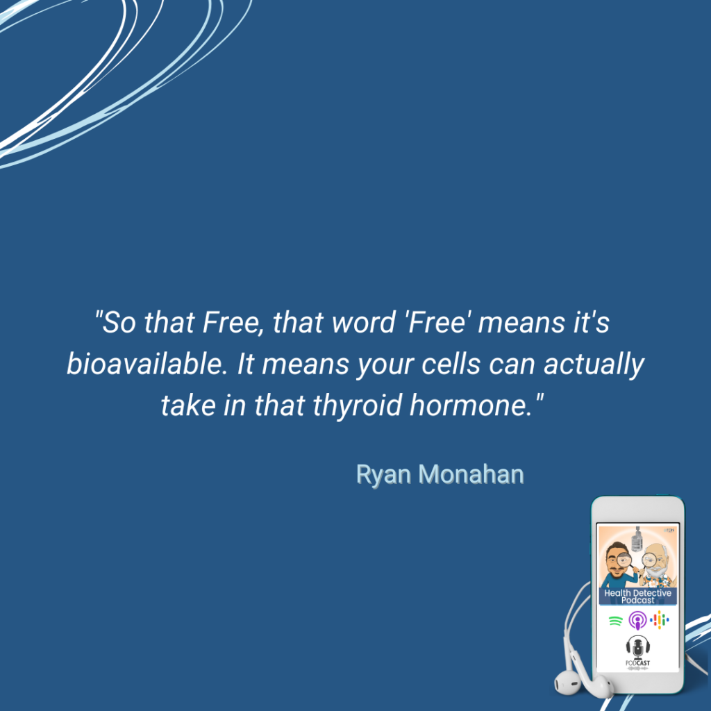 THE WORD "FREE" IN FREE T3 AND FREE T4 STANDS FOR THE BIOAVAILIBILITY OF THE THYROID HORMONE TO ACTUALLY GET INTO THE BODY'S CELLS, FDN, FDNTRAINING, HEALTH DETECTIVE PODCAST