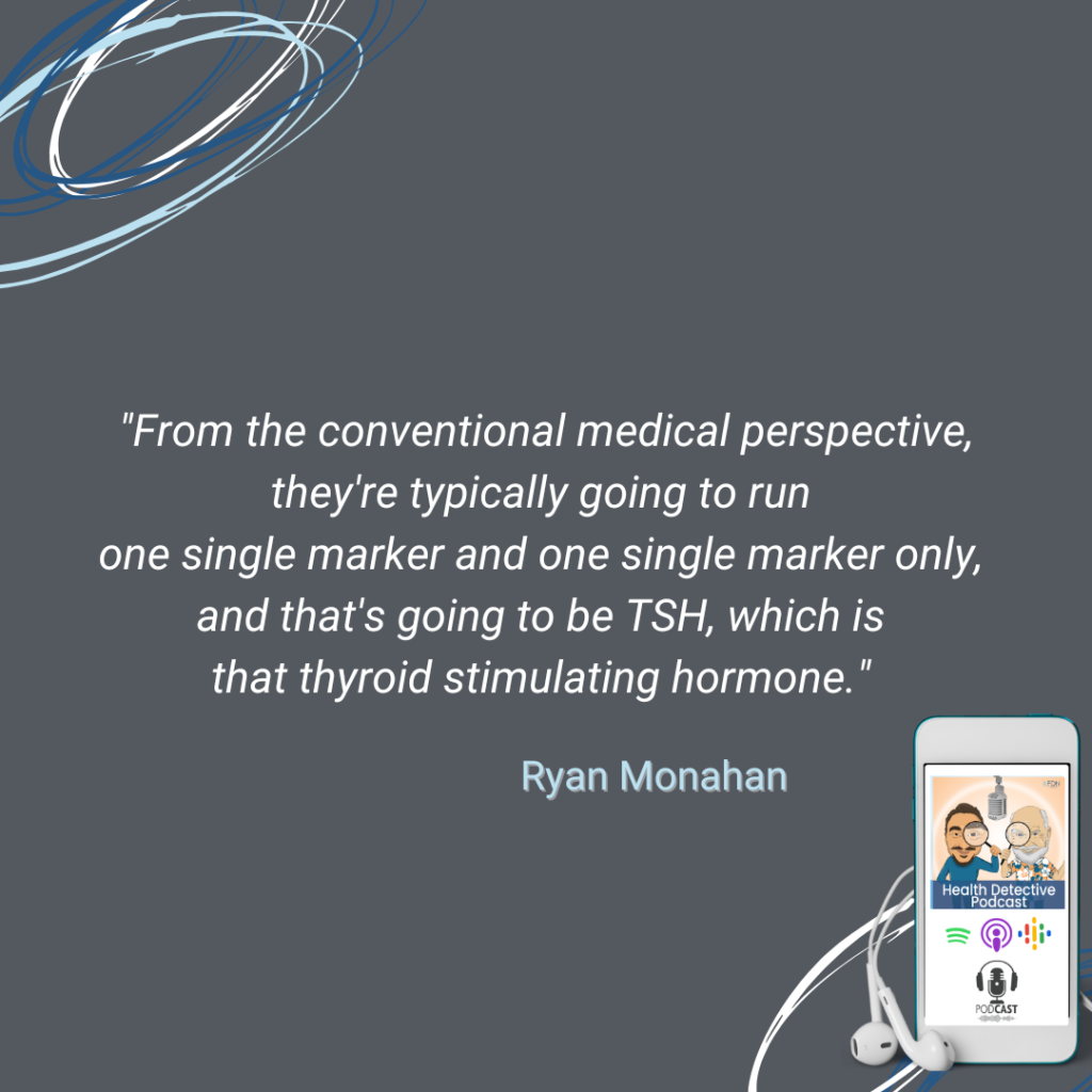 CONVENTIONAL WESTERN MEDICINE, USUALLY ORDERS ONLY ONE SINGLE THYROID MARKER, TSH, THYROID STIMULATING HORMONE, FDN, FDNTRAINING, HEALTH DETECTIVE PODCAST