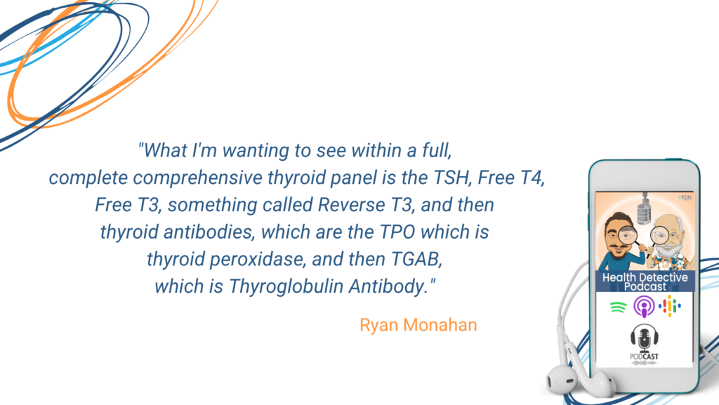 THYROID MARKERS, FULL THYROID PANEL, TSH, T4, T3, FREE T4, FREE T3, REVERSE T3, TPO, TGAB, FDN, FDNTRAINING, HEALTH DETECTIVE PODCAST