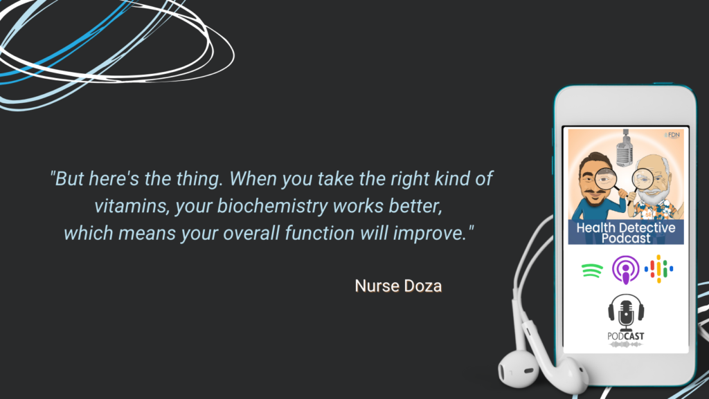 IV NUTRIENT THERAPY, VITAMIN BAR, TAKE THE RIGHT VITAMINS, BIOCHEMISTRY WORKS BETTER, OVERALL FUNCTION IMPROVES, FDN, FDNTRAINING, HEALTH DETECTIVE PODCAST