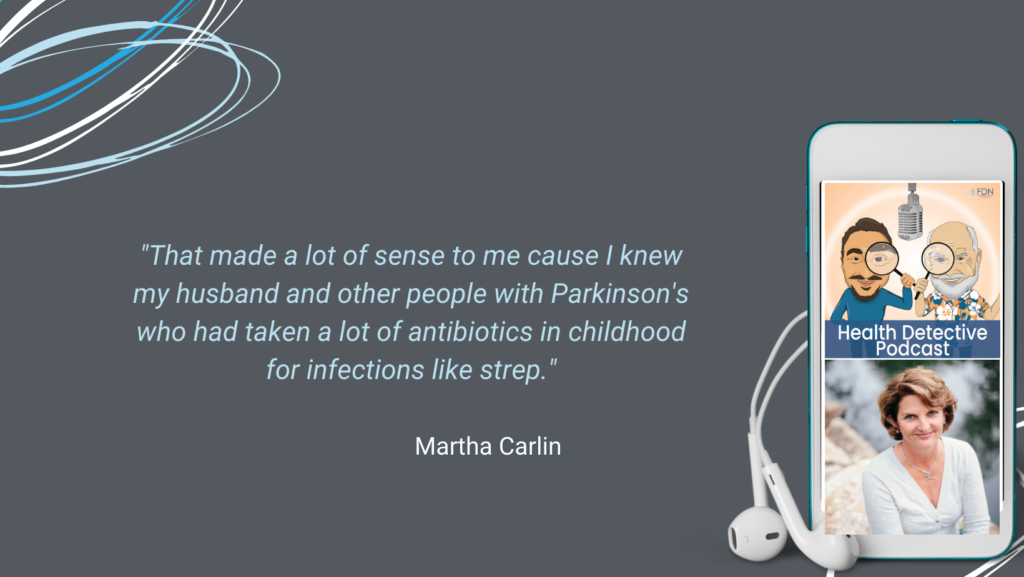 ANITBIOTICS, A GUT PROBLEM, PEOPLE WITH PARKINSON'S TOOK ANTIBIOTICS IN CHILDHOOD, FDN, FDNTRAINING, HEALTH DETECTIVE PODCAST