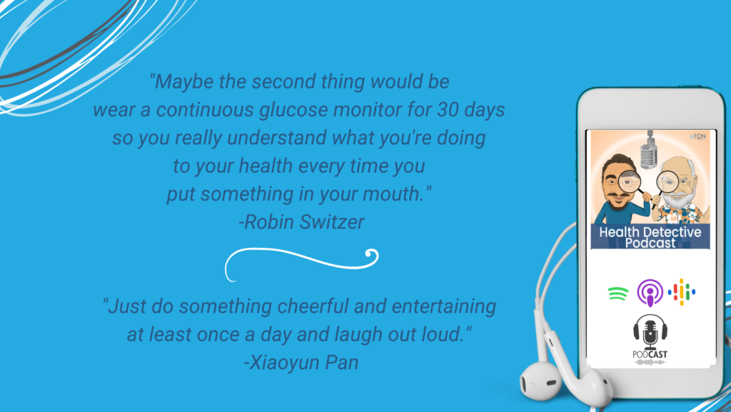 PART 3, WEAR A CONTINUOUS GLUCOSE MONITOR FOR 30 DAYS, CHECK YOUR SUGAR, SO SOMETHING CHEERFUL, LAUGH OUT LOUD, FDN, FDNTRAINING, HEALTH DETECTIVE PODCAST, SIGNATURE PODCAST QUESTION