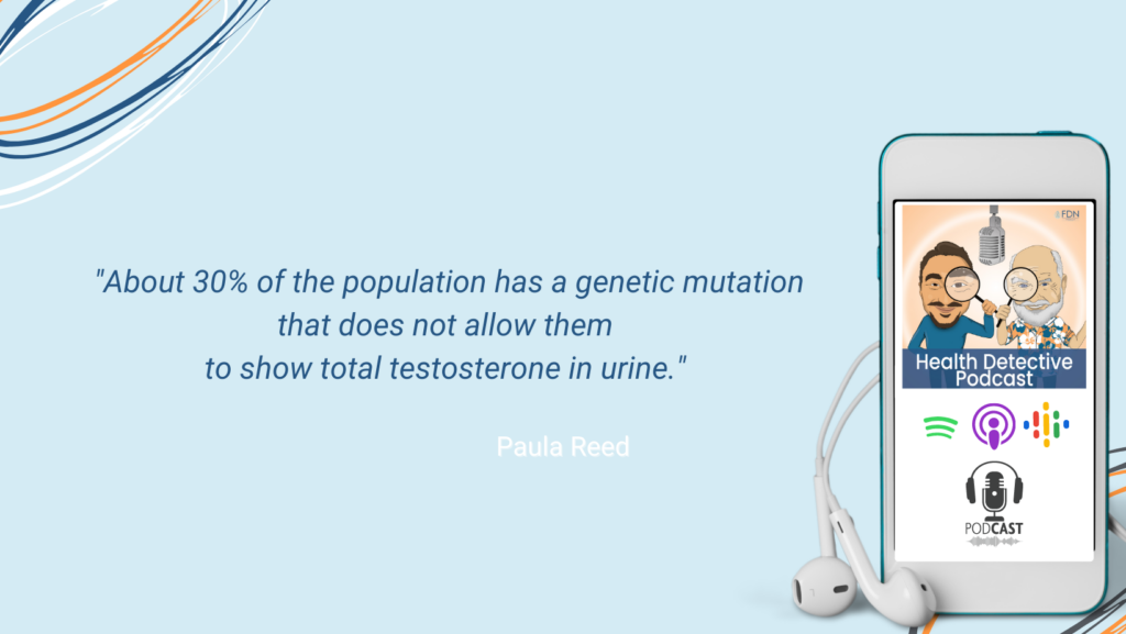 DUTCH TEST, 30% OF THE POPULATION HAS A GENETIC MUTATION THAT PROHIBITS THEM FROM TOTAL TESTOSTERONE IN URINE, FDN, FDNTRAINING, HEALTH DETECTIVE PODCAST