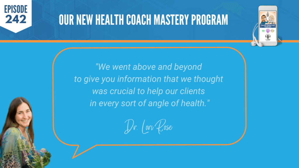 HEALTH COACH MASTERY PROGRAM, ABOVE AND BEYOND, INFORMATION, CRUCIAL, CLIENTS, EVERY ANGLE OF HEALTH, FDN, FDNTRAINING, HEALTH DETECTIVE PODCAST