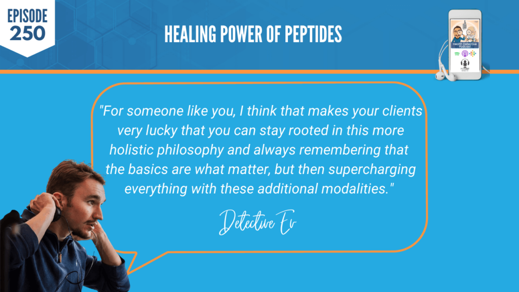 PEPTIDES, HEALING POWER OF PEPTIDES, AWAIS SPALL, DETECTIVE EV, FDN, FDNTRAINING, HEALTH DETECTIVE PODCAST, HEALTH, AMINO ACID CHAINS, CLIENTS, LUCKY, ROOTED, HOLISTIC PHILOSOPHY, BASICS, SUPERCHARGE, ADDITIONAL MODALITIES