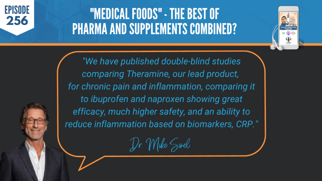 MEDICAL FOODS, NUTRITION, NUTRITIONAL ADDITION, DR. MIKE SINEL, PHYSCIAN THERAPEUTICS, AMINO ACIDS, NEUROTRANSMITTERS, FDN, FDNTRAINING, HEALTH DETECTIVE PODCAST, PASSIONATE, REDUCING SIDE EFFECTS, PHARMACEUTICALS, SAFE, SCIENTIFICALLY PROVEN, ENCAPSULATED MEDICAL FOODS, NATURAL ALTERNATIVES, PAIN, SLEEP, OBESITY, NEUROPATHY, FATIGUE, COGNITIVE DECLINE, FOOD IS MEDICINE, FDA CATEGORY, CRITERIA, CGMP, CGMP MANUFACTURING, GRAS INGREDIENTS, FORUMULATED, NUTRIENT DEMAND, DISEASE STATE, PHYSICIAN SUPERVISION, NATURAL SOLUTIONS, BIG SCIENC, NO DRUG INTERACTIONS, TREAT, COMMON CONDITIONS, PUBLISHED, DOUBLE-BLIND STUDIES, THERAMINE, CHRONIC PAIN, INFLAMMATION, IBUPROFEN, NAPROXEN, EFFICACY, HIGHER SAFETY, REDUCE INFLAMMATION, BIOMARKERS, CRP