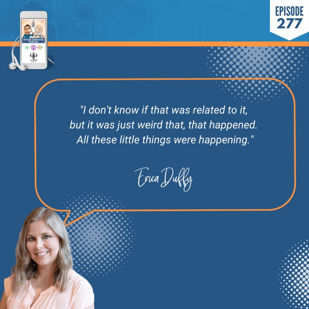 CHRONIC HIVES, CERTIFIED FDN HEALTH COACH, ERICA DUFFY, FDNP, DETECTIVE EV, EVAN TRANSUE, HEALTH DETECTIVE PODCAST, FDN, FDNTRAINING, HEALTH COACH, HEALTH, HEALTH STORY, HEALTH JOURNEY, HIVES, ERICADUFFYWELLNESS, BREAST IMPLANT ILLNESS, BREAST EXPLANT, SYMPTOMS, EXPLANT, CONNECT THE DOTS, COORELATE