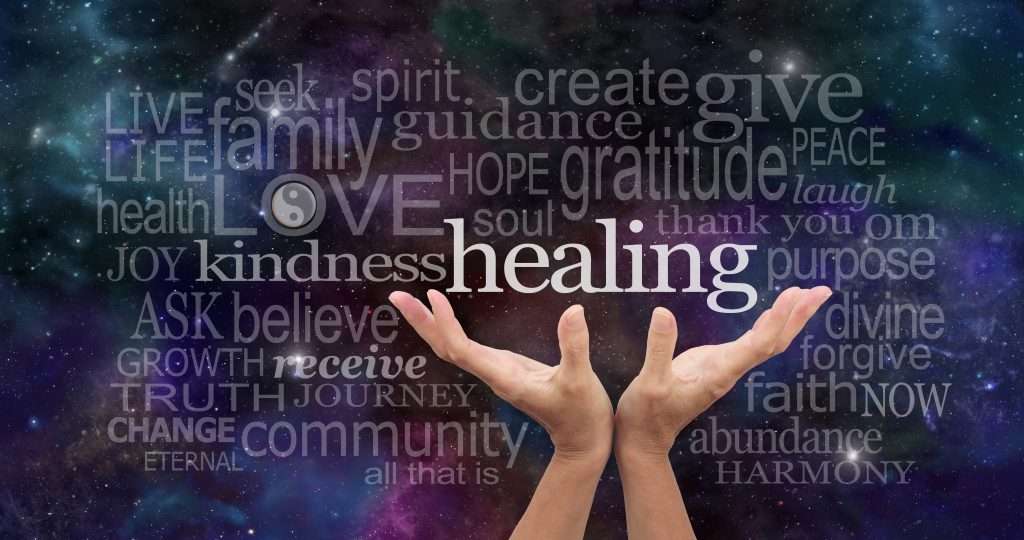 Infinite,Healing,Words,-,Healer's,Open,Palms,Reaching,Up,With